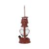 Alpine Corporation 10" H Indoor/Outdoor Metal and Glass Hurricane Lantern with Dimmable LED Lights, Red view 3