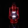 Alpine Corporation 10" H Indoor/Outdoor Metal and Glass Hurricane Lantern with Dimmable LED Lights, Red view 4