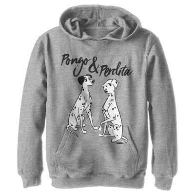 Disney Boy's Pongo Perdita Hoodie, Athletic Heather, X-Large