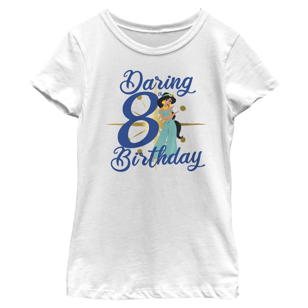 Disney Girl's Jasmine Eighth Birthday T-Shirt, White, X-Large