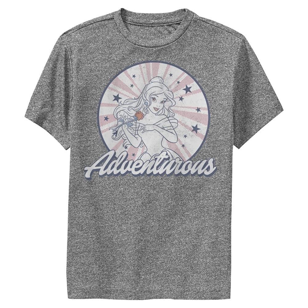 Disney Boy's Belle Americana T-Shirt, Charcoal Heather, Large