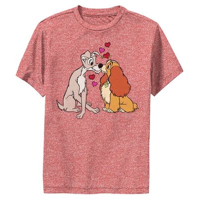 Disney Kid's Puppy Love T-Shirt, Red Heather, Large