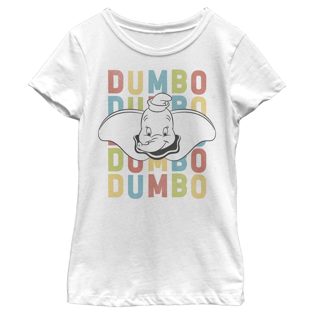 Disney girls Disney Dumbo Dumbo Face Short Sleeve Tee T Shirt, White, X-Small US