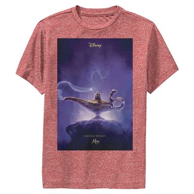 Disney Boy's Aladdin Live Action Poster T-Shirt, Red Heather, X-Large