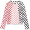 Speechless Girls' Long Sleeve Checkered Colorblock Top, Burgundy/Black, Small view 1