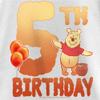 Disney Girl's 5TH Bday Poohbear T-Shirt, White, Small view 2