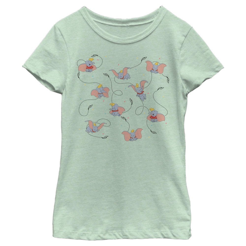 Disney girls Disney Dumbo Ditsy Dumbo Short Sleeve Tee T Shirt, Mint, X-Small US