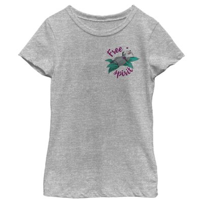 Disney girls Disney Princesses Meeko Free Spirit Short Sleeve Tee T Shirt, Athletic Heather, X-Small US