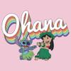 Disney girls Disney Lilo & Stitch Rainbow Ohana Short Sleeve Tee T Shirt, Light Pink, X-Small US view 2