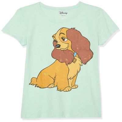 Disney Girl's Lady Vintage T-Shirt, Mint, Small