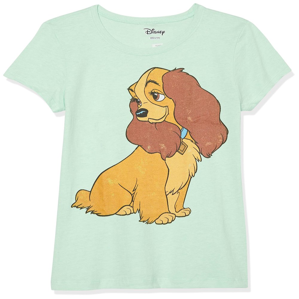 Disney Girl's Lady Vintage T-Shirt, Mint, Small
