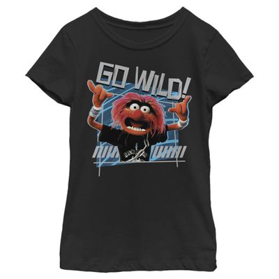 Disney girls Disney Muppets Animal Wild Short Sleeve Tee T Shirt, Black, X-Small US
