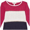 Speechless Girls' Long Sleeve Knit Rib Top, Red/Navy/OffWhite, X-Large view 2