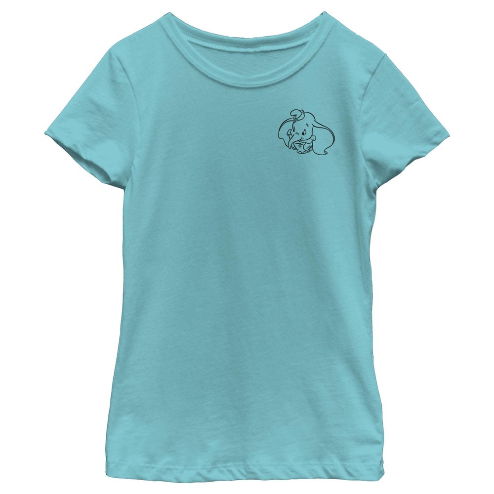 Disney Girl's Dumbo Line T-Shirt, Tahi Blue, Small