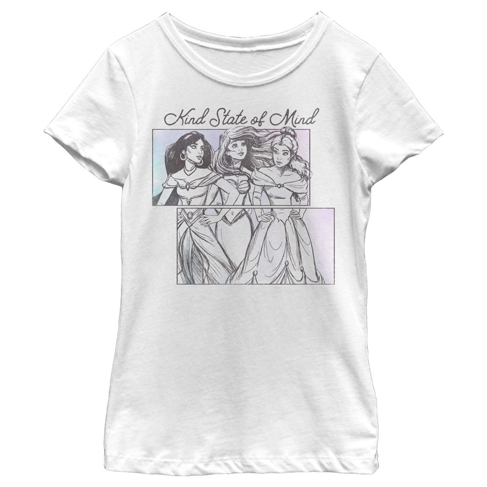 Disney Girl's Kind State of Mind T-Shirt, White, Medium