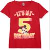 Disney girls Disney Classic Mickey Hiya Pal 5th Birthday Short Sleeve Tee T Shirt, Red, X-Small US view 1