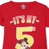 Disney girls Disney Classic Mickey Hiya Pal 5th Birthday Short Sleeve Tee T Shirt, Red, X-Small US view 2