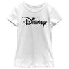 Disney girls Disney Logo Basic Disney Logo Short Sleeve Tee T Shirt, White, X-Small US view 1