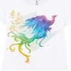 Disney girls Disney Mulan Watercolor Phoenix Short Sleeve Tee T Shirt, White, X-Small US view 2