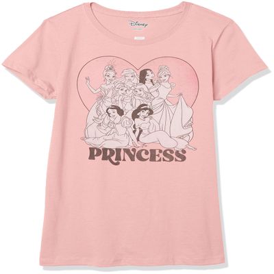 Disney Girl's Princess Heart T-Shirt, Pink, X-Small