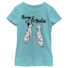 Girl's One Hundred and One Dalmatians Pongo and Perdita T-Shirt - Tahiti Blue - Small view 1