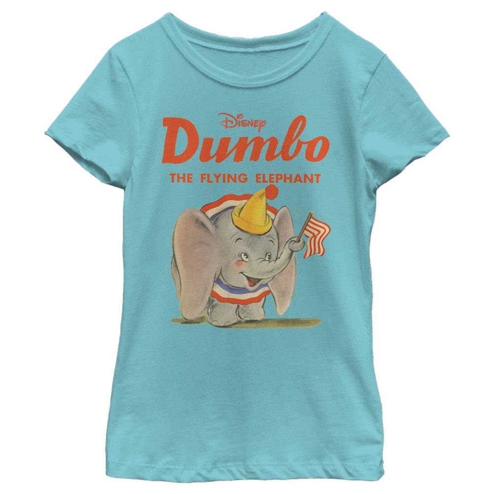 Disney Girl's Dumbo Classic Art T-Shirt, Tahi Blue, X-Large