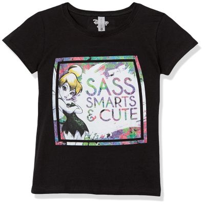 Disney Girl's Sassy and Cute T-Shirt, Black, X-Large