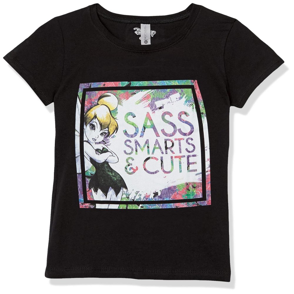 Disney Girl's Sassy and Cute T-Shirt, Black, X-Large