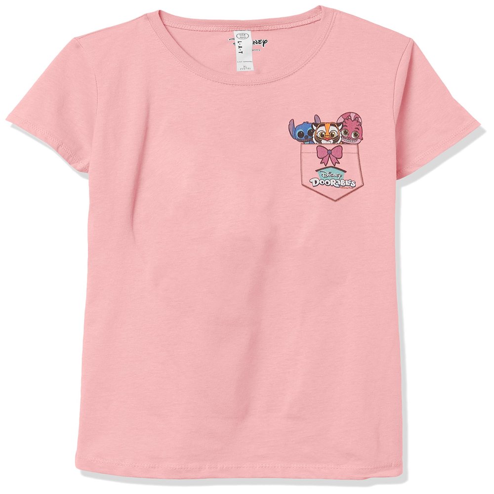 Disney Girl's Pocket Creatures T-Shirt, Pink, X-Large