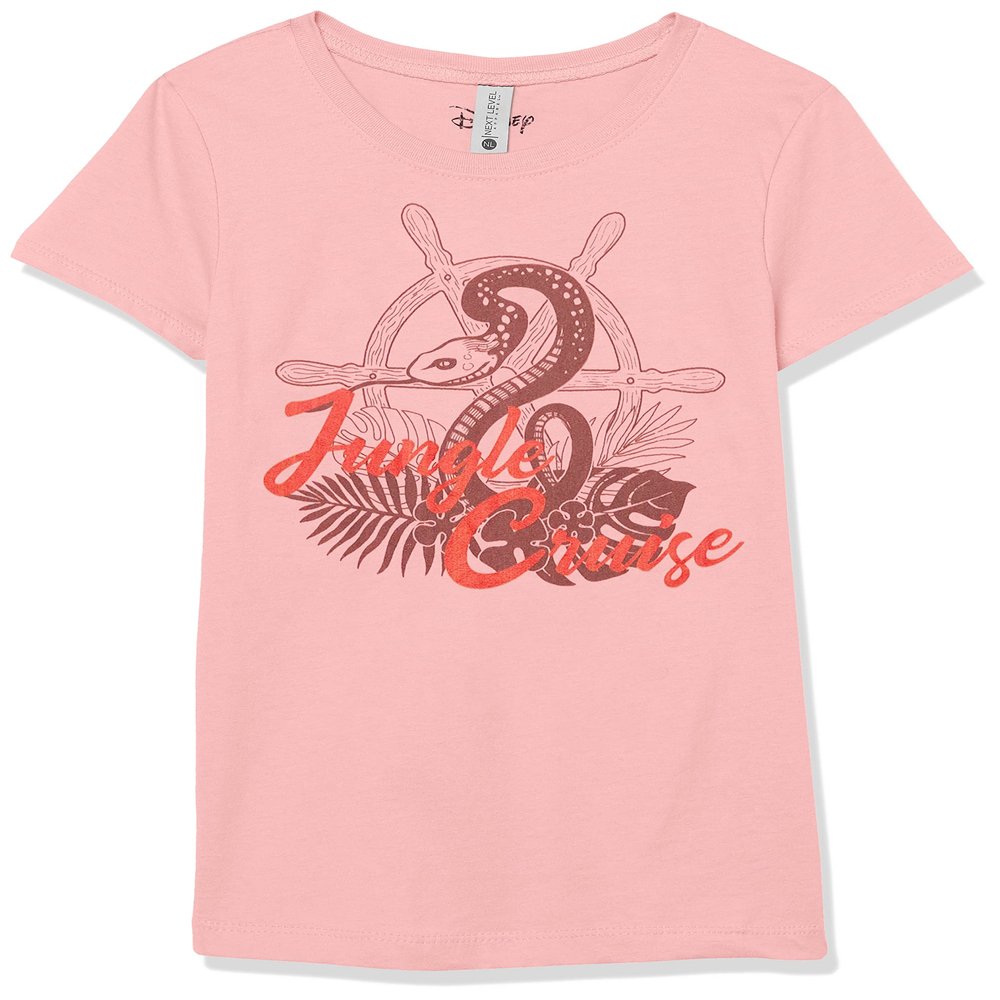 Disney girls Disney Jungle Cruise Jungle Cruise Snake Short Sleeve Tee T Shirt, Light Pink, X-Small US