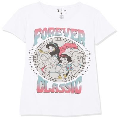 Disney Girl's Classic Princess T-Shirt, White, Small