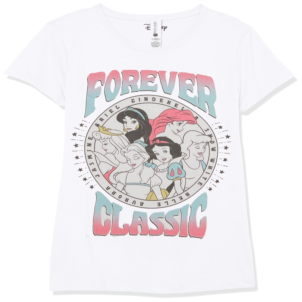 Disney Girl's Classic Princess T-Shirt, White, Small