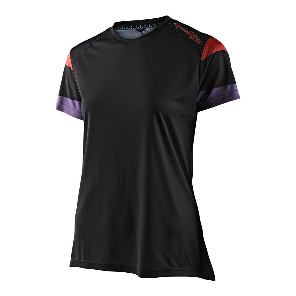 Troy Lee Designs Cycling MTB Bicycle Mountain Bike Jersey Shirt for Women, Lilium SS Jacquard (Black, Small)