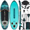 MYBOAT 11'6"34"6" Extra Wide Inflatable Paddle Board for Fishing, Stand Up Paddle Board, Sup Board with Fishing Rod Holder, Kayak Seat, 3 Removable Fins, Hand Pump, Strong Paddle, Camera Mount view 1