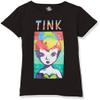 Disney girls Disney Tinkerbell Tink Color Block Short Sleeve Tee T Shirt, Black, X-Small US view 1