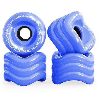 Shark Wheel 72mm 78a Longboard Cruising Wheels, DNA Formula, Set of 4 Wheels (Ibiza Blue, 72mm)