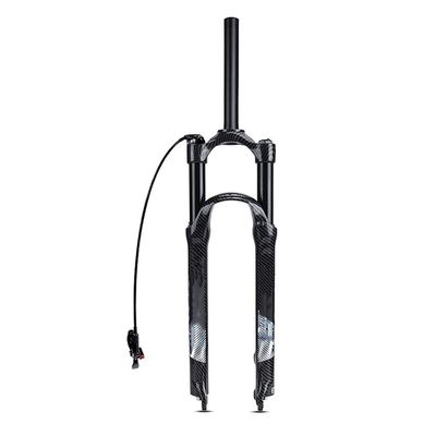Jejy 29 Inch MTB Bike Air Suspension Fork, Shock Absorber 27.5 Inch Wire/Shoulder Control QR 9mm Travel 120mm Front Forks (Color : Straight Remote Lockout, Size : 27.5)