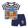 Toddler Baby Boys Summer Clothing Sets Cartoon Animal Print Short Sleeve Tops T-Shirt and Shorts Pants 2PCS Outfit 0-5Y (a-White, 0-6 Months) view 1