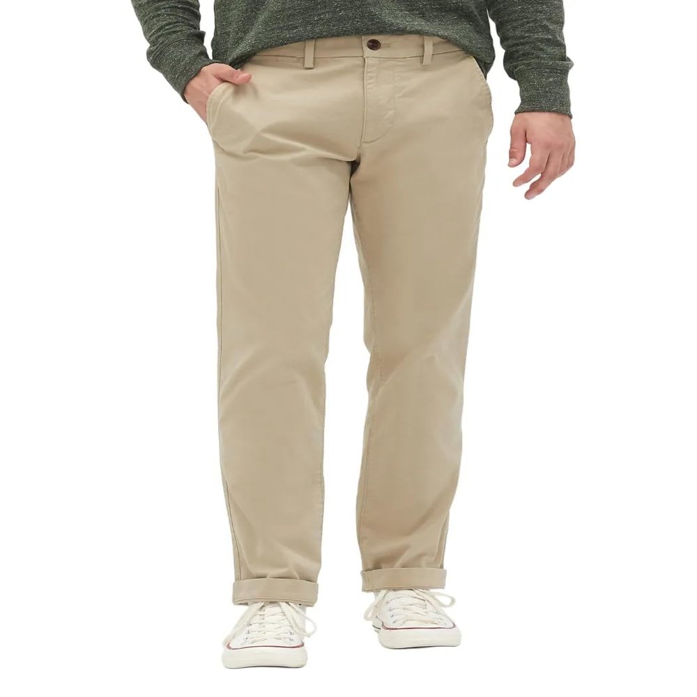 GAP Mens Essential Straight Fit Khakis, Iconic Khaki, 38W x 34L US