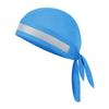 Breathable Cycling Skull Cap Sweat Wicking Beanie Cap Doo Dew Rags Anti-UV Bandana Head Wrap Under Helmet Liner (Blue with Reflective Stripe) view 1