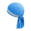 Breathable Cycling Skull Cap Sweat Wicking Beanie Cap Doo Dew Rags Anti-UV Bandana Head Wrap Under Helmet Liner (Blue with Reflective Stripe) view 2