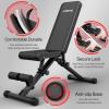 JOROTO Adjustable Weight Bench, Foldable Bench Press Bench of Home Gym Strength Training, Incline Decline Flat Utility Workout Bench with Wheels, Extended Backrest | Multiple Positions [MD35-700LBS] view 3