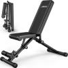 JOROTO Adjustable Weight Bench, Foldable Bench Press Bench of Home Gym Strength Training, Incline Decline Flat Utility Workout Bench with Wheels, Extended Backrest | Multiple Positions [MD35-700LBS] view 4