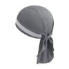 Breathable Cycling Skull Cap Sweat Wicking Beanie Cap Doo Dew Rags Anti-UV Bandana Head Wrap Under Helmet Liner (Grey with Reflective Stripe) view 2