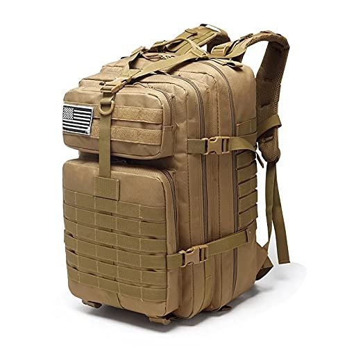 ND 50L 1000D Nylon Waterproof Trekking Fishing Hunting Bag Backpack Outdoor Military Rucksacks Tactical Sports Camping Hiking (Khaki (50L))
