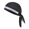Breathable Cycling Skull Cap Sweat Wicking Beanie Cap Doo Dew Rags Anti-UV Bandana Head Wrap Under Helmet Liner (Black with Reflective Stripe) view 1
