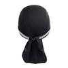 Breathable Cycling Skull Cap Sweat Wicking Beanie Cap Doo Dew Rags Anti-UV Bandana Head Wrap Under Helmet Liner (Black with Reflective Stripe) view 3