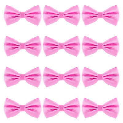 Bow Tie for Men Polyester Solid Pretied Bowties Adjustable Tuxedos Bowtie for Weddings & Grooms Gift  Bow Ties for Women (12, Pink)