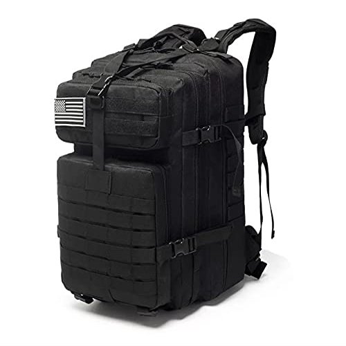 ND 50L 1000D Nylon Waterproof Trekking Fishing Hunting Bag Backpack Outdoor Military Rucksacks Tactical Sports Camping Hiking (Black (50L))