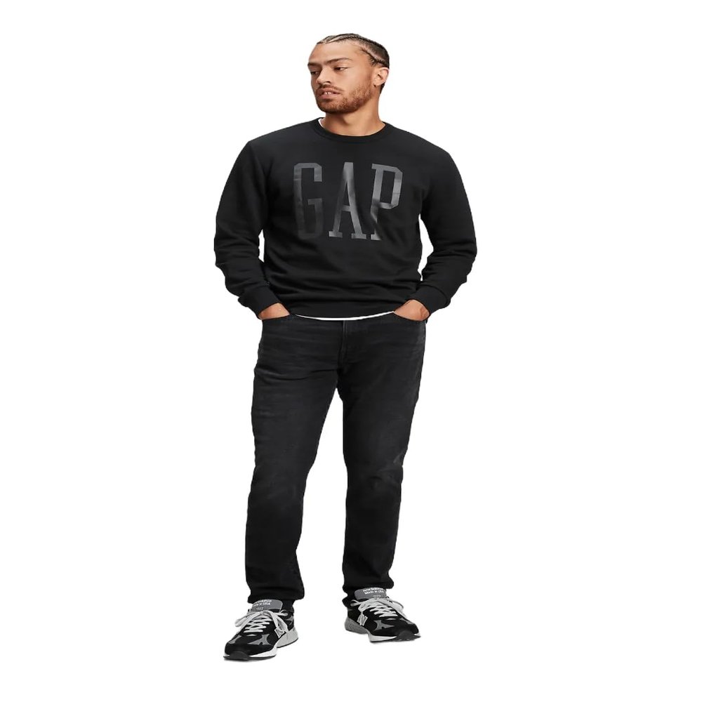GAP Mens Straight Taper Fit Jeans, Washed Black, 34W x 30L US
